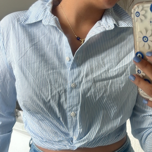 Stradivarius cropped stripped shirt - Picture 2 of 5